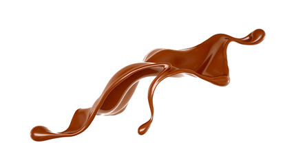 Splash of chocolate 3d illustration, 3d rendering.