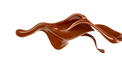 Splash of chocolate 3d illustration, 3d rendering.