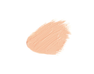 Sample of liquid foundation foundation on white background, top view