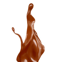 Splash of chocolate 3d illustration, 3d rendering.