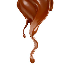 Splash of chocolate 3d illustration, 3d rendering.