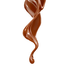 Obraz premium Splash of chocolate 3d illustration, 3d rendering.