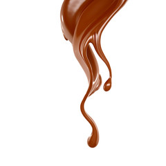 Splash of chocolate 3d illustration, 3d rendering.