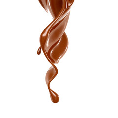 Obraz premium Splash of chocolate 3d illustration, 3d rendering.