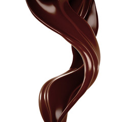Splash of chocolate 3d illustration, 3d rendering.