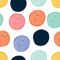 Seamless pattern, polka dot fabric, wallpaper, vector. Cheerful polka dot vector seamless pattern. Can be used in textile industry, paper, background, scrapbooking.