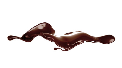 Splash of chocolate 3d illustration, 3d rendering.