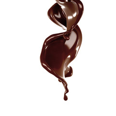 Splash of chocolate 3d illustration, 3d rendering.