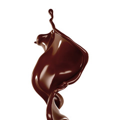 Splash of chocolate 3d illustration, 3d rendering.