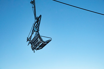 Cable chair lift for taking fun riders to Skyline Luge, the most popular activity in Queenstown, South New Zealand.