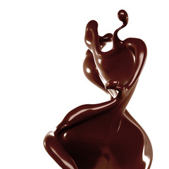 Splash of chocolate 3d illustration, 3d rendering.