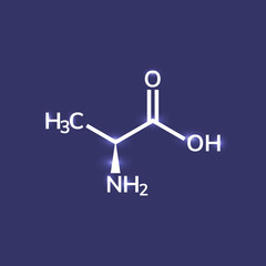 Alanine (Ala) amino acid chemical formula