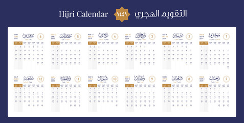Hijri Calendar Happy new Hijri Islamic year 1441