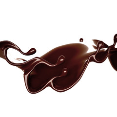 Splash of chocolate 3d illustration, 3d rendering.