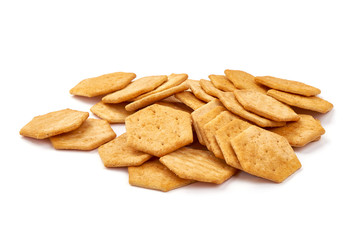Spicy chilli crackers, isolated on white background