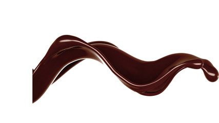 Splash of chocolate 3d illustration, 3d rendering.