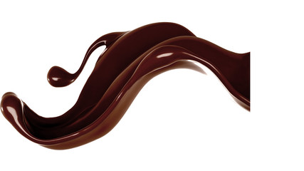 Splash of chocolate 3d illustration, 3d rendering.