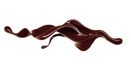 Splash of chocolate 3d illustration, 3d rendering.