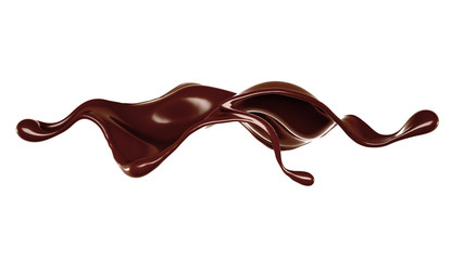 Splash of chocolate 3d illustration, 3d rendering.