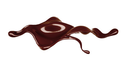Splash of chocolate 3d illustration, 3d rendering.
