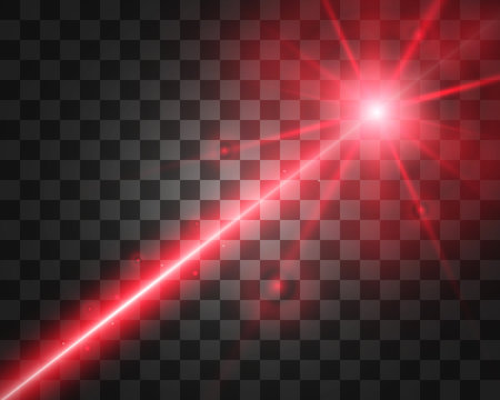 Abstract laser beam. Transparent isolated on black background. Vector illustration.