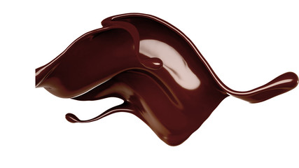 Splash of chocolate 3d illustration, 3d rendering.