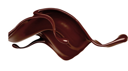 Splash of chocolate 3d illustration, 3d rendering.