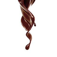 Splash of chocolate 3d illustration, 3d rendering.