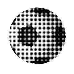 Vector illustration. Halftone soccer ball isolated on white background.