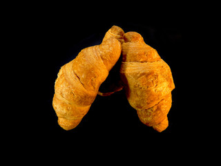 gingerbread isolated on black background