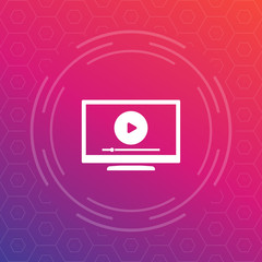 play video, player on TV screen icon
