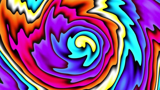Moving random wavy texture. Psychedelic animated abstract curved shapes. Looping footage.