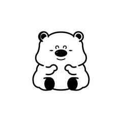 Vector baby bear cute, line-shaped.