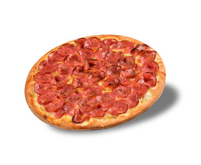 Pepperoni Pizza isolated on white background