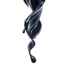 Splash of black liquid. 3d illustration, 3d rendering.