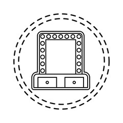 patch of cinema label with lights isolated icon