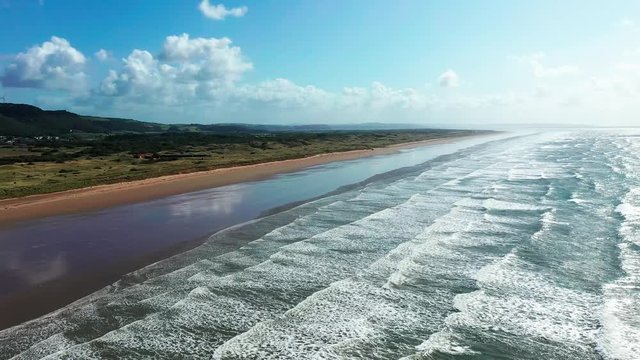 Pendine Sands a 7 mile length of beach on the shores of Carmarthen Bay Wales UK Europe