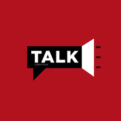 Talk and Speak Up Logo Design on Red Background