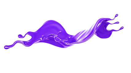 Splash of thick purple liquid. 3d illustration, 3d rendering.