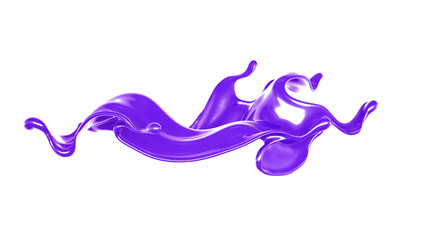 Splash of thick purple liquid. 3d illustration, 3d rendering.