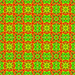 Seamless endless vector repeating multicolored bright ornament of different colors