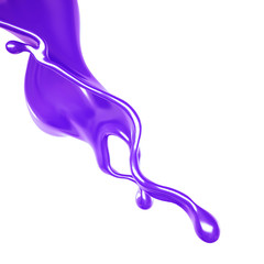 Splash of thick purple liquid. 3d illustration, 3d rendering.