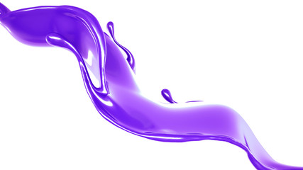 Splash of thick purple liquid. 3d illustration, 3d rendering.
