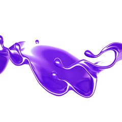 Splash of thick purple liquid. 3d illustration, 3d rendering.