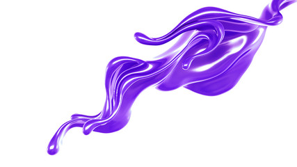 Splash of thick purple liquid. 3d illustration, 3d rendering.