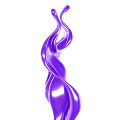 Splash of thick purple liquid. 3d illustration, 3d rendering.
