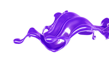 Splash of thick purple liquid. 3d illustration, 3d rendering.
