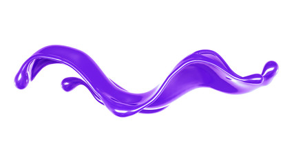 Splash of thick purple liquid. 3d illustration, 3d rendering.