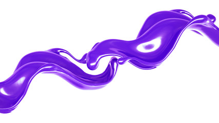 Splash of thick purple liquid. 3d illustration, 3d rendering.
