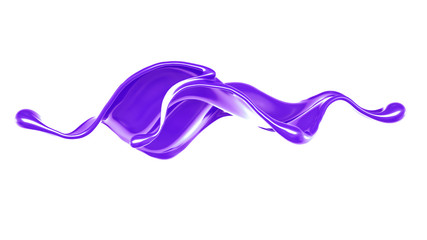Splash of thick purple liquid. 3d illustration, 3d rendering.